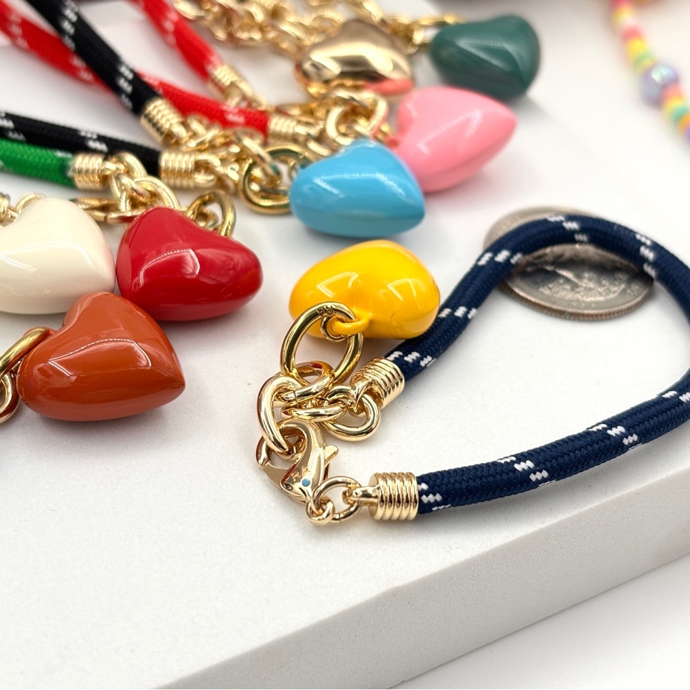 Roxanne Assoulin The Happy Cord Charm Bracelet Blue* Forest Charm - Picture 6 of 9